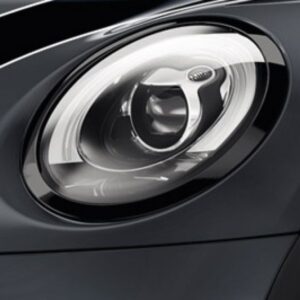 MINI - CORNICI CIRCOLARI DEI PROIETTORI FANALI ANTERIORI e POSTERIORI BLACK LINE VERSIONE NERA LUCIDA - MINI F56