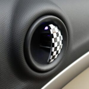 MINI - COVER MANIGLIE INTERNE APERTURA PORTIERIE GRAFICA CHECKERED A SCACCHI + PULSANTE APERTURA CASSETTO PORTAOGGETTI