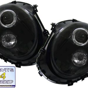 MINI - FANALI FANALE FARI ANTERIORI BLACK ANGEL EYES A LED - MINI R55, R56, R57, R58, R59